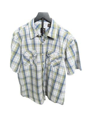 Timberland Plaid Button Down Shirt XL Green Blue Casual Outdoor CC8